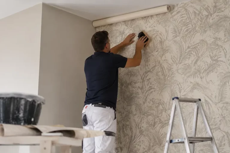 Application d'un enduit décoratif mural par l'artisan VCAD